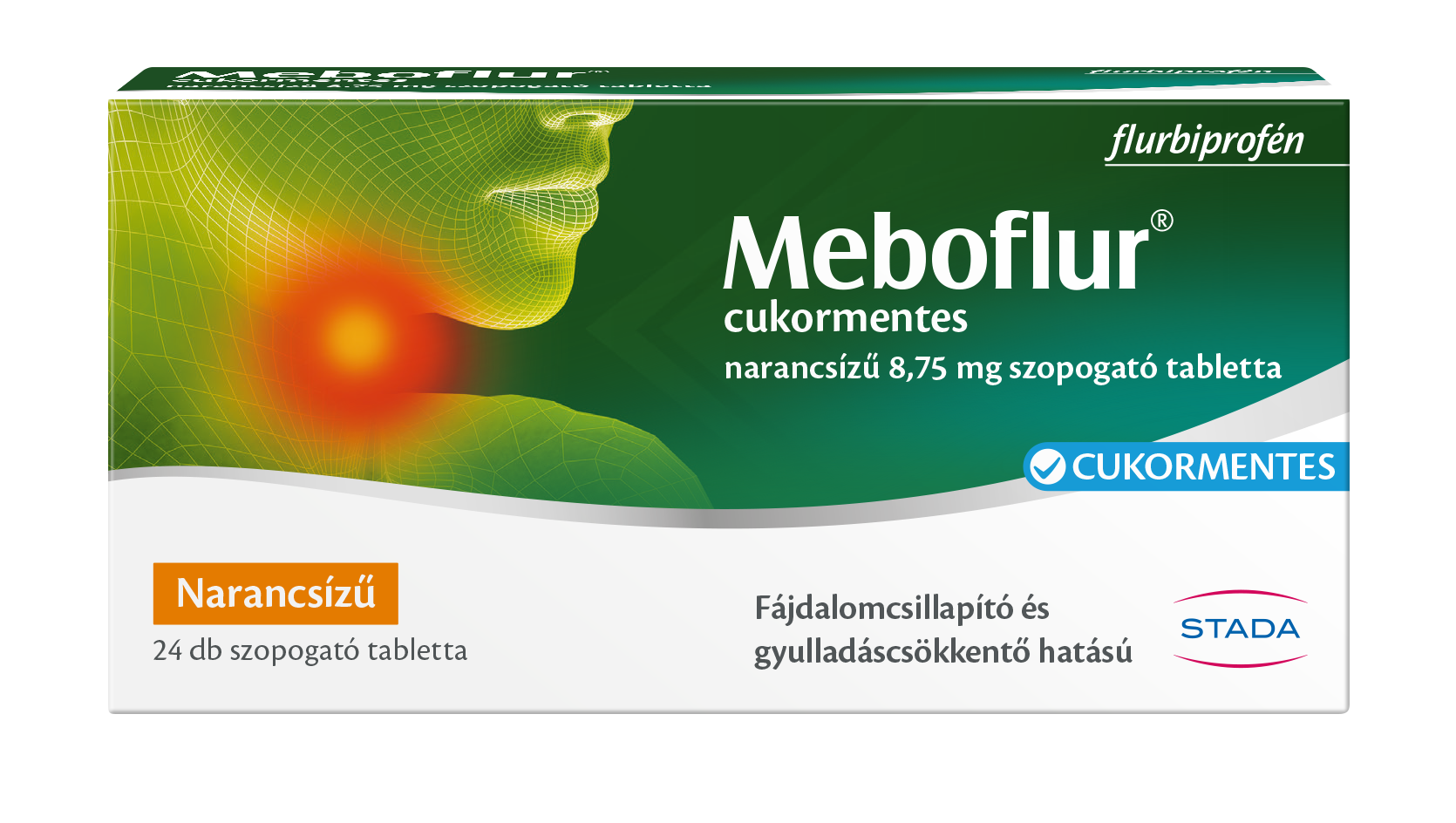 Meboflur cukormentes narancsízű 8,75 mg szopogató tabletta