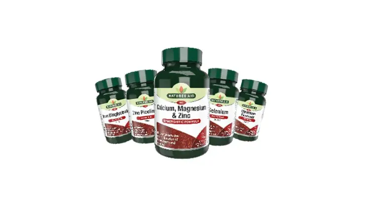 Natures Aid® Minerals Range - Calcium, Magnesium & Zinc