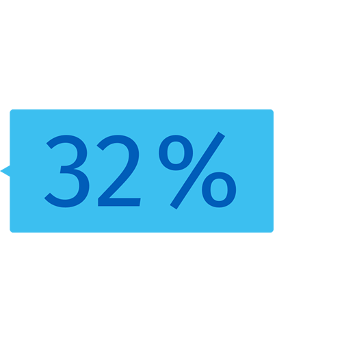 32 % 32 %